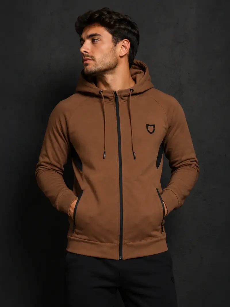 Blusa Zíper Moletom Line (Caramelo)