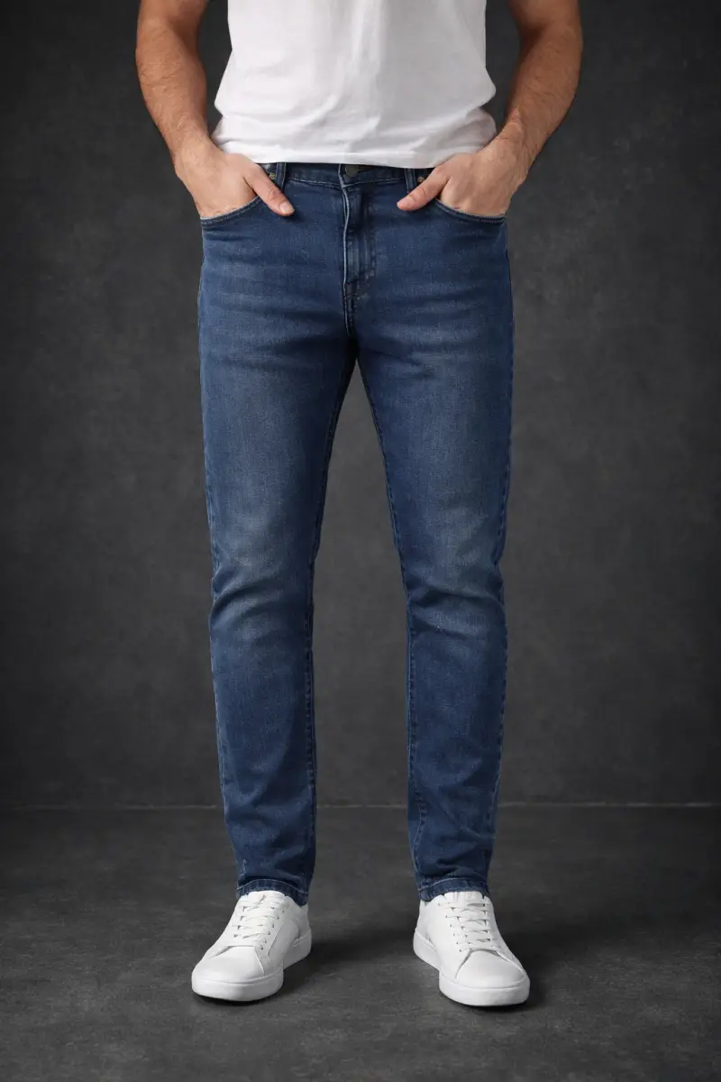 Calça Jeans Slim Masculina (Lavagem Média) — foto 1 de 2