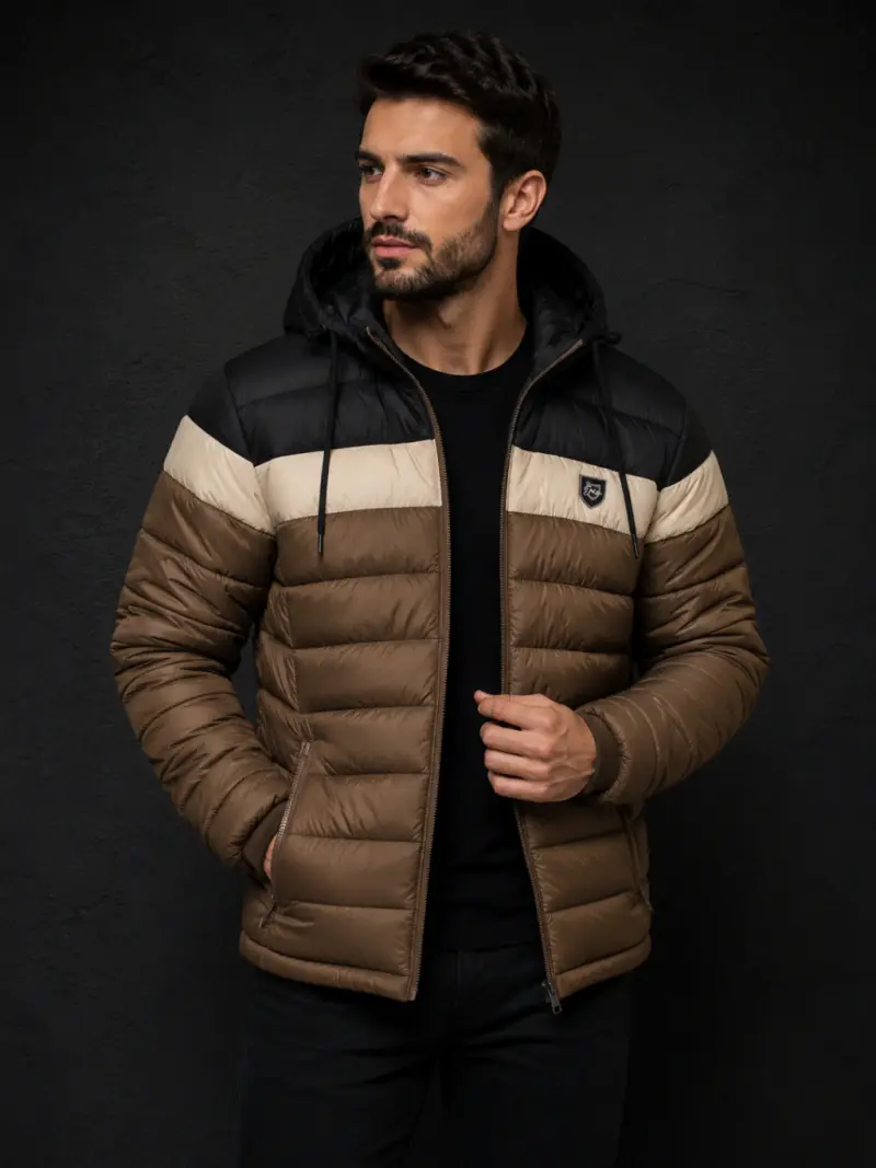 Jaqueta Puffer Triple (Marrom e Preto) — foto 1 de 3
